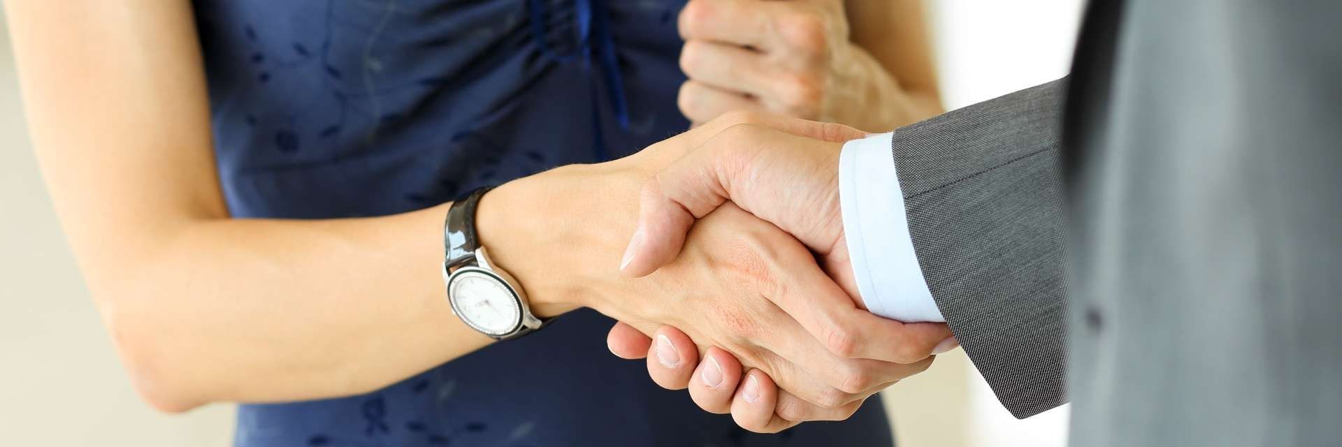 Two business partners shake hands